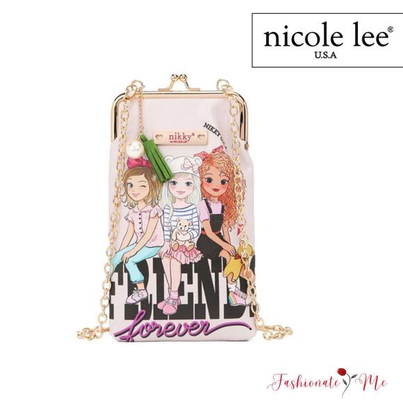 Nicole Lee USA Nikky Kisslock Closure Printed Eco-Leather Phone & Sunglass Purse - Picture 1 of 9